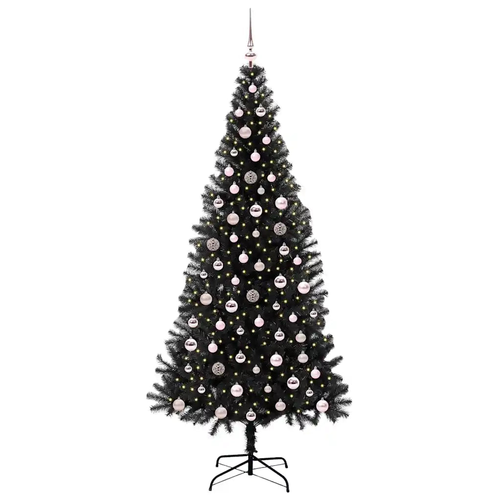 Albero di Natale con 300 LED con supporto Nero 240 cm PVC 3396498