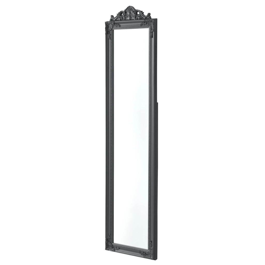Specchio da Terra Arezzo a Figura Intera 160 x 40 cm Cornice in Eucalipto - Grigio scuro [en.casa]