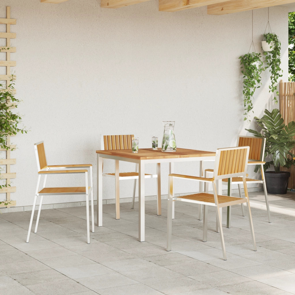 Set da Pranzo da Giardino  5 Pezzi in Legno Massello di Teak