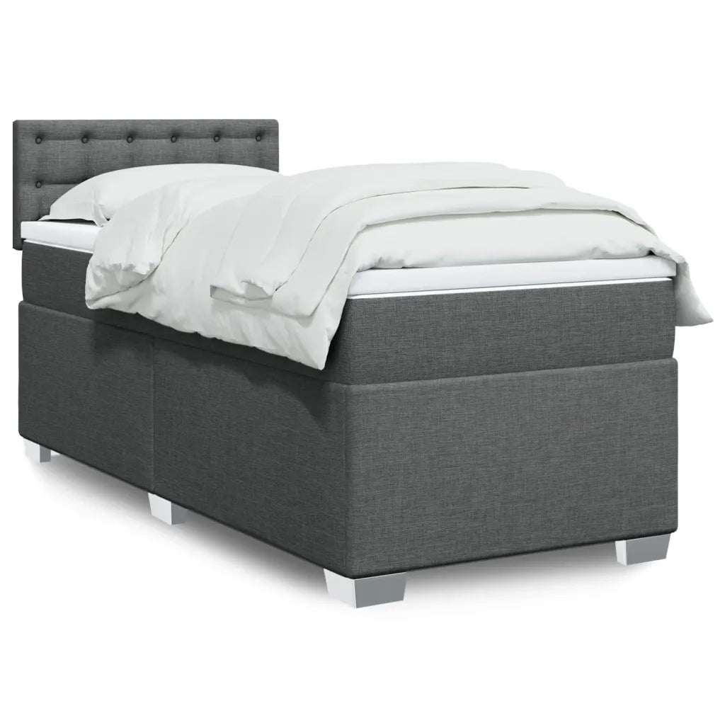 Giroletto a Molle con Materasso Grigio Scuro 100x200 cm Tessuto 3285814