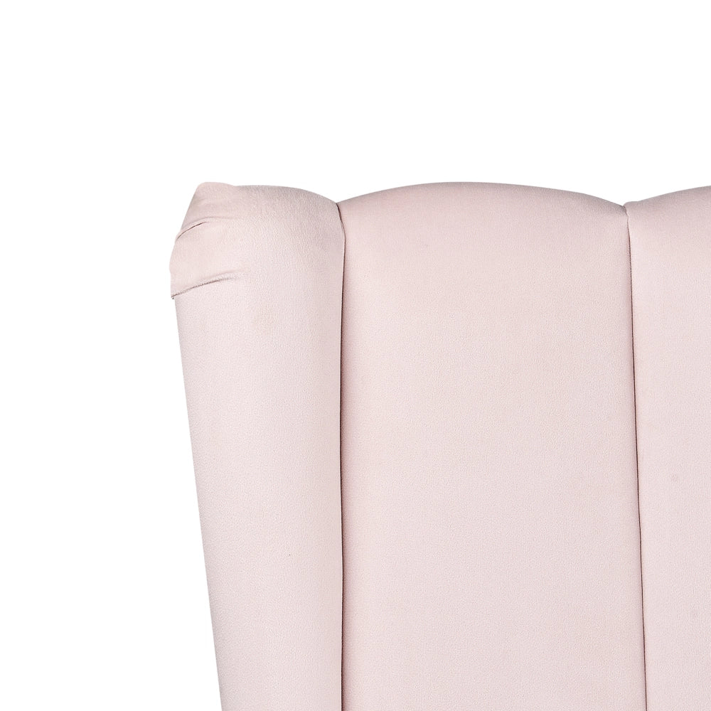 Letto in velluto rosa chiaro rivestito con gambe in metallo dorato UE Dimensioni doppie 140 x 200 cm con testata con porta USB Camera da letto moderna e glam.