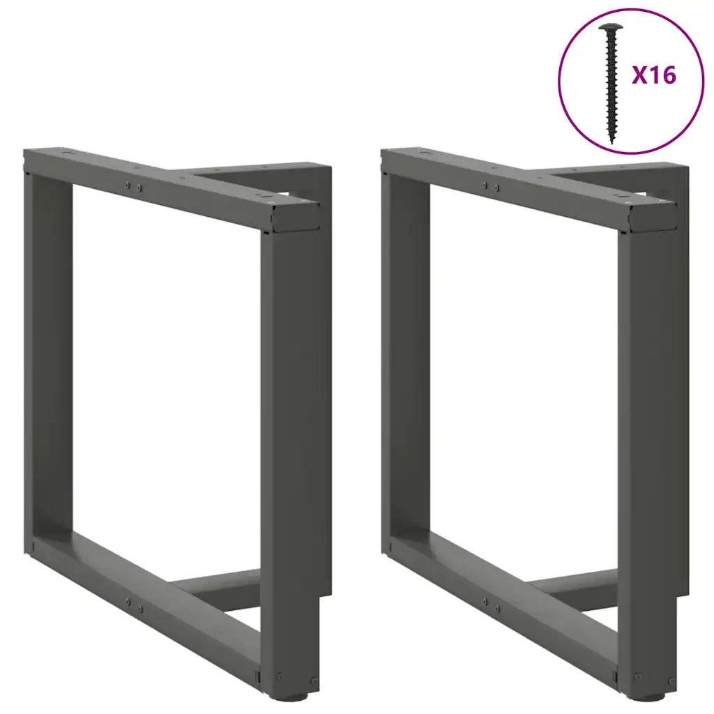 vidaXL Gambe per tavolo da pranzo a forma di T 2 pz Antracite 100x35x(72-73) cm Acciaio