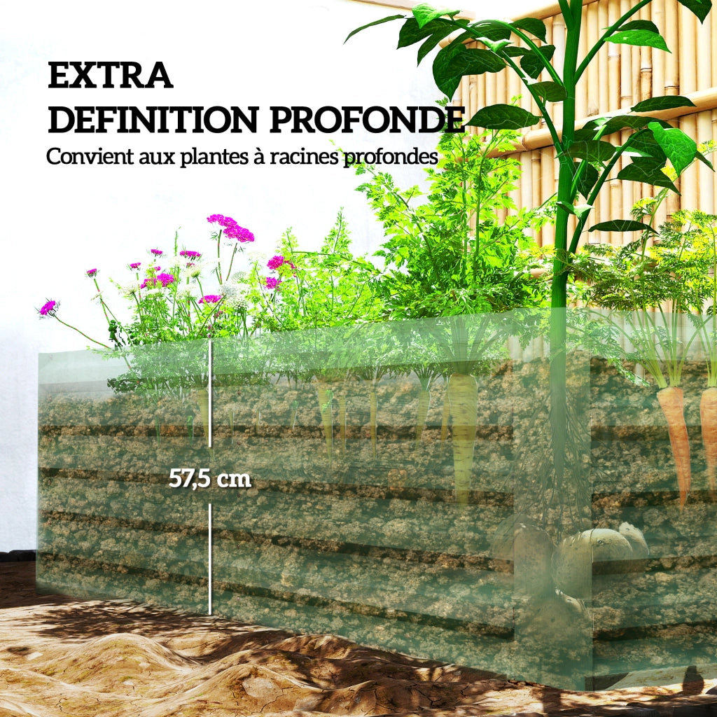 Letto da Giardino in Acciaio Galvanizzato ¨C Zephmum ¨C Verde Chiaro 180x90x57.5 cm