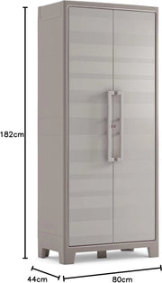 Cassa in plastica alta - beige - per uso interno ed esterno - 1 pezzo - 80 x 44 x 182 cm