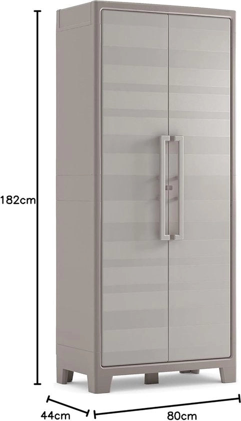 Cassa in plastica alta - beige - per uso interno ed esterno - 1 pezzo - 80 x 44 x 182 cm