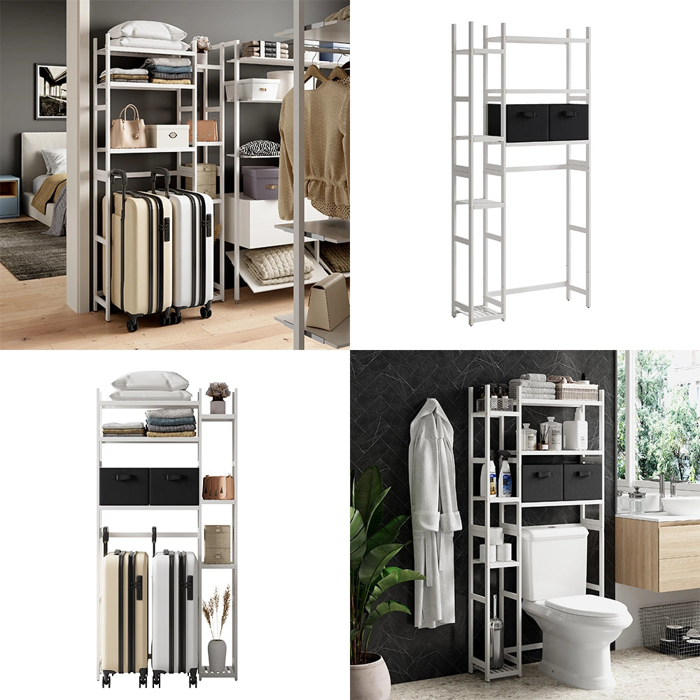 Vicco Ripiano per WC Bianco 78.5 x 163 cm con 2 cassetti in pile