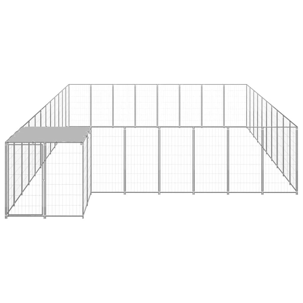 Recinto per gabbia per animali da esterno per cani argento 25,41 m² acciaio 02_0000259