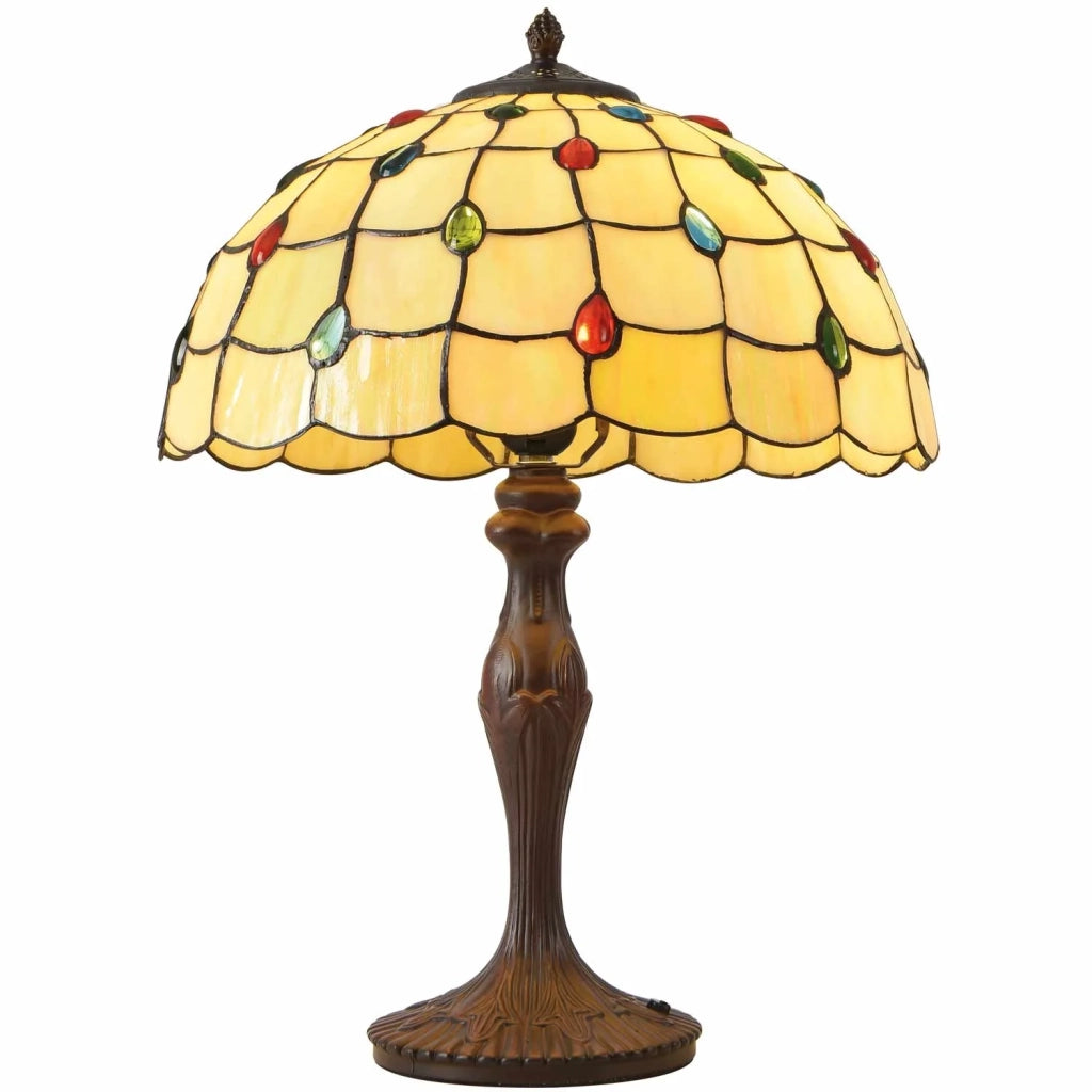 LÚZETE - LAMPADA DA TAVOLO 2 LUCI 40 CM TIFFANY JEWEL