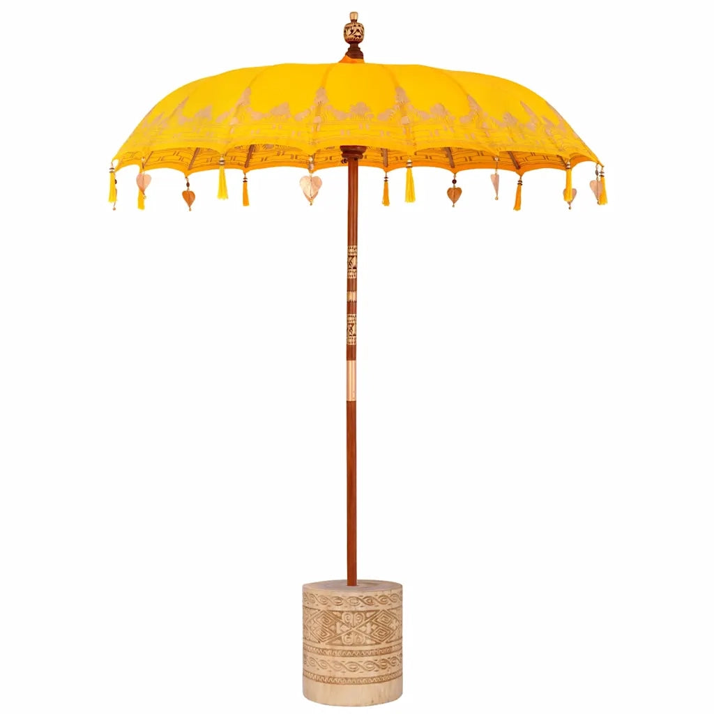Parasol Balinese Giallo 180-190 cm Cotone, legno massello