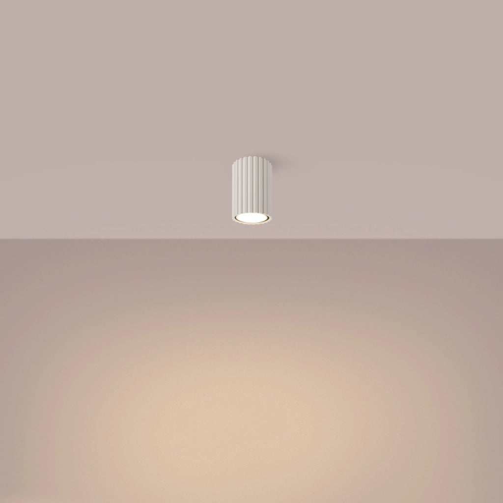 Spot soffitto moderno beige tondo 10cm GU10 GRAVIO