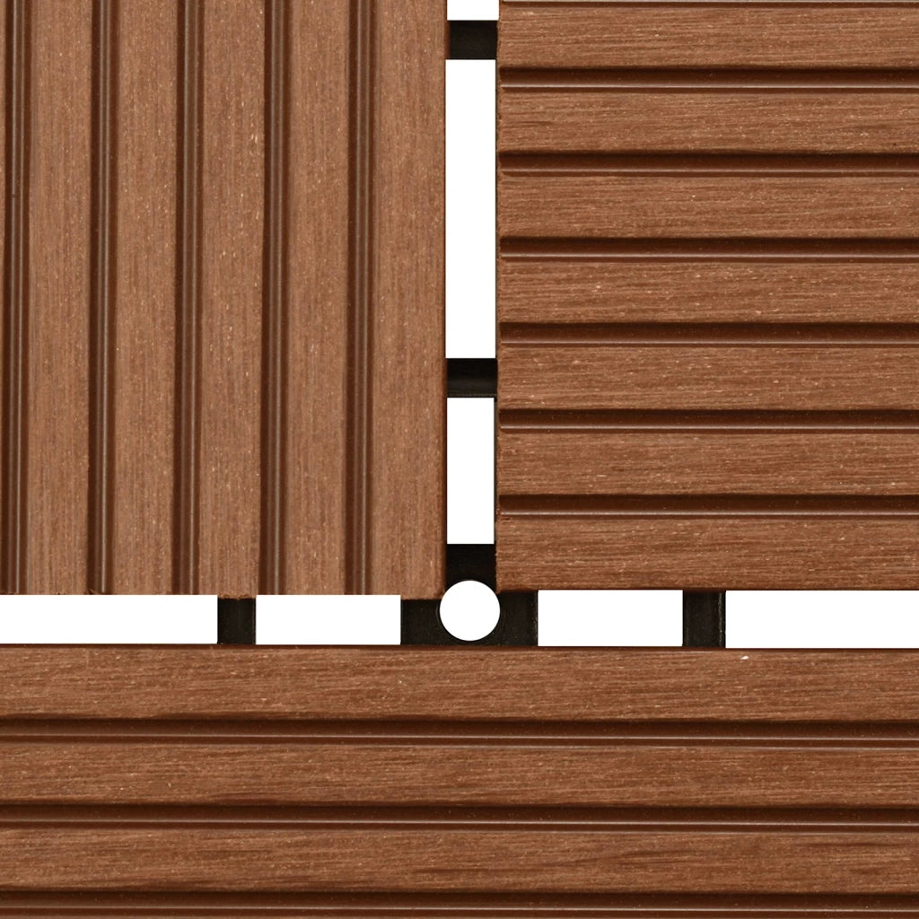 Piastrella per Decking 22 pcs Marrone 30 x 30 cm WPC