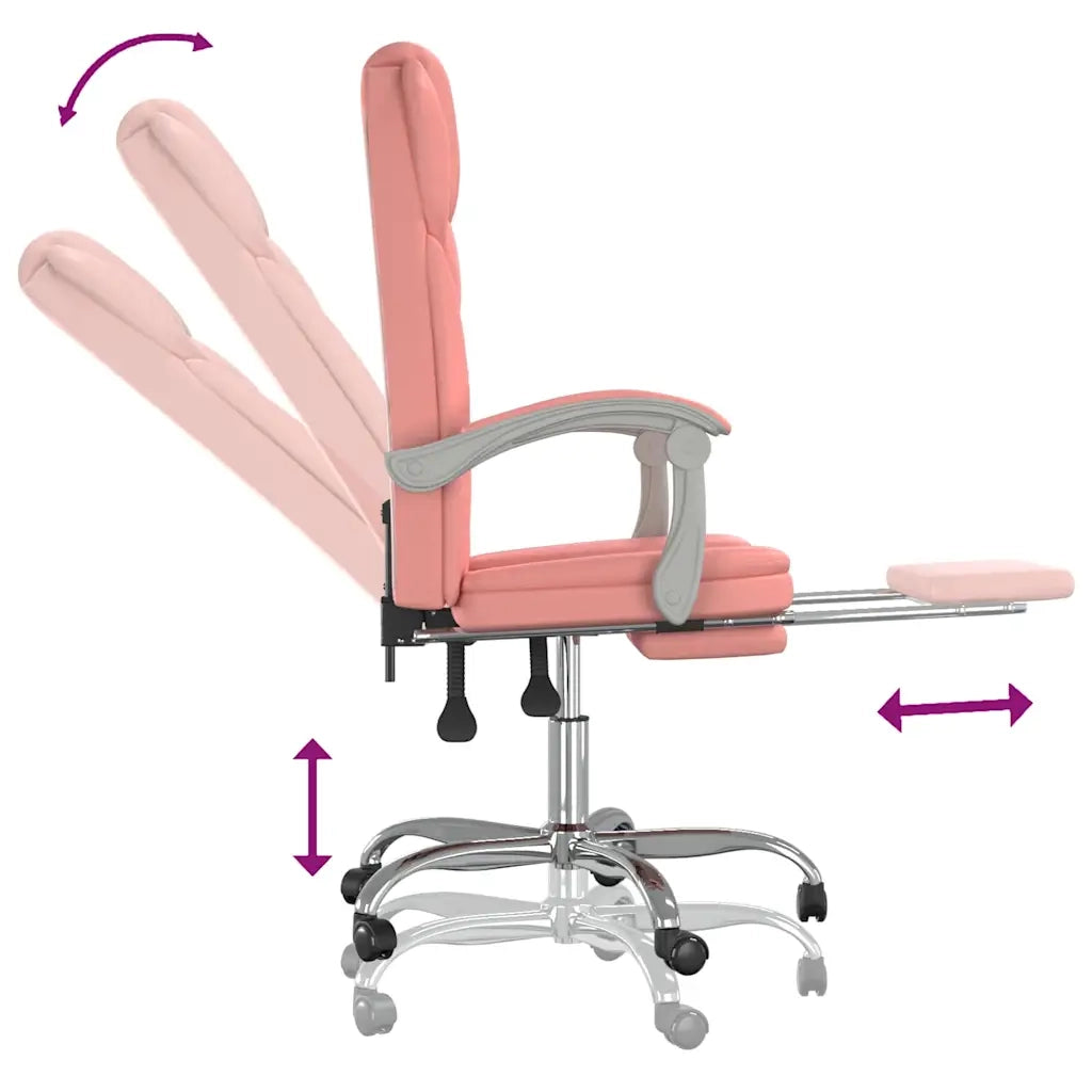Sedia per studi-Poltrona da Ufficio Reclinabile Rosa in Similpelle 229049