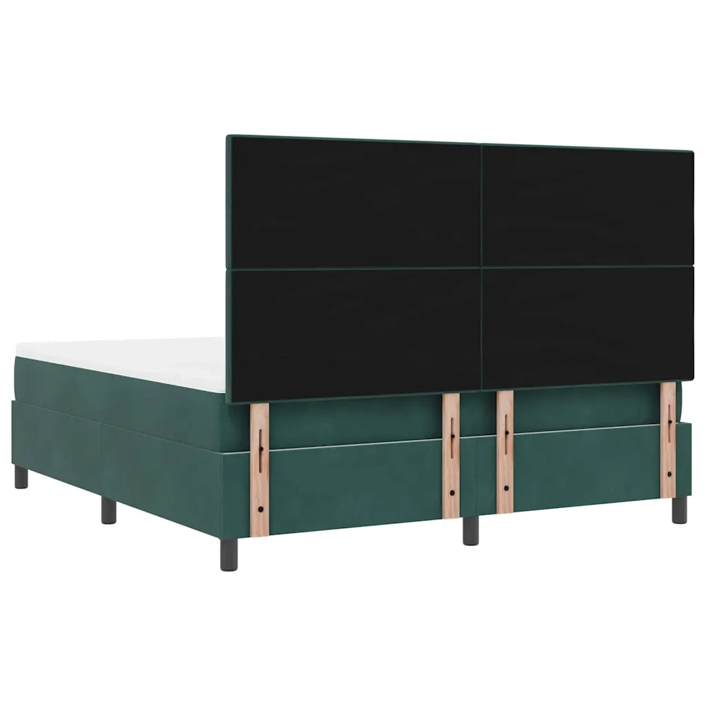 Letto a Sorgente LED Verde Scuro 180 x 200 cm Velluto 3343331