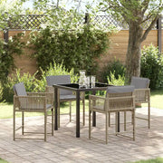 Set da Pranzo per Giardino 5 pcs Beige polyrattan 3380765