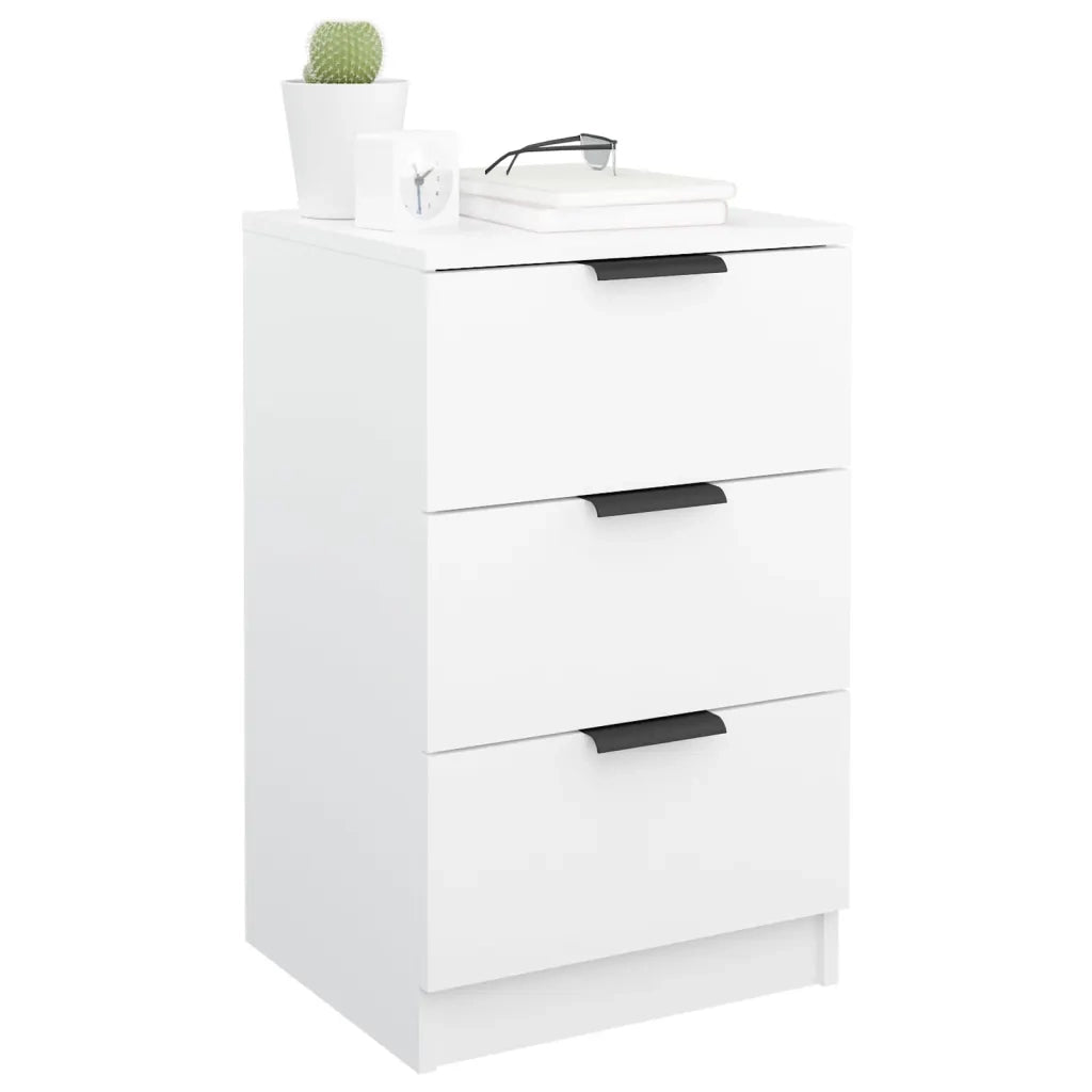 Comodino | Armadio da Notte | Mobiletto da notte Bianco 40x36x65 cm