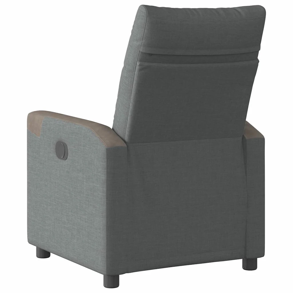 Poltrona | Sedia Relax Elettrica Reclinabile Grigio Scuro in Tessuto