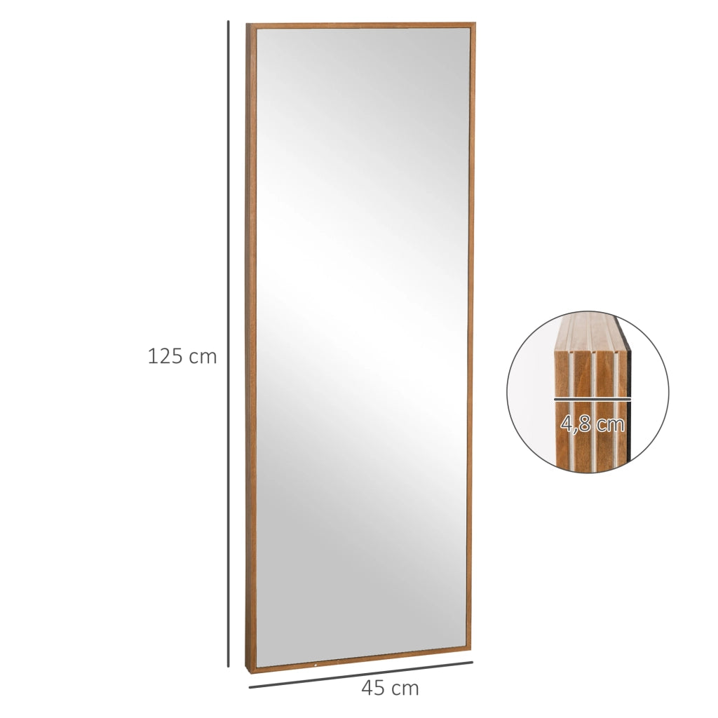 SPECCHIO DA PARETE Rettangolare 45x125 cm Legno Naturale