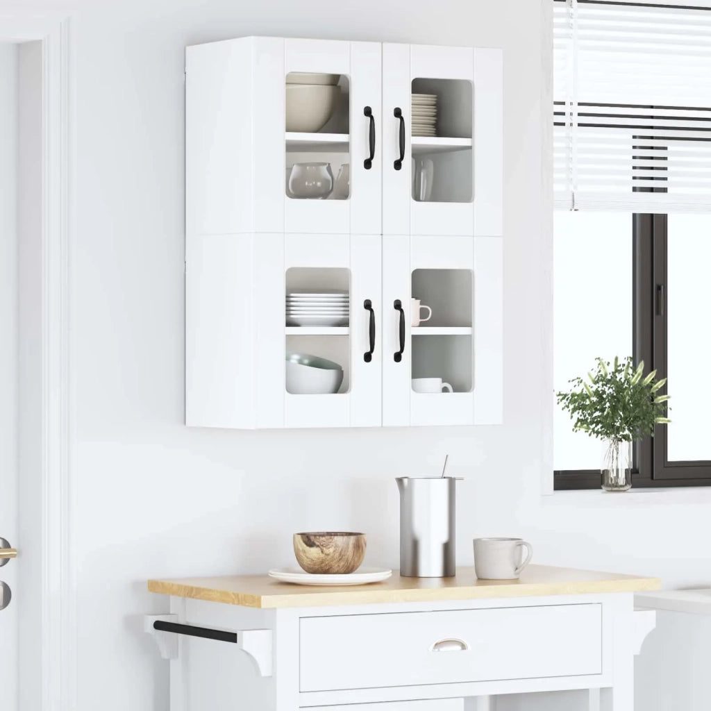 Mobile in vetro da parete LUCCA 2 pcs Bianco 60 x 31 x 40 cm 884966