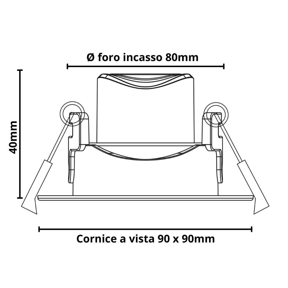 Faretto led incasso orientabile quadro soffitto 7watt driver incluso *** temperatura colore lampada 6000k bianco fred...