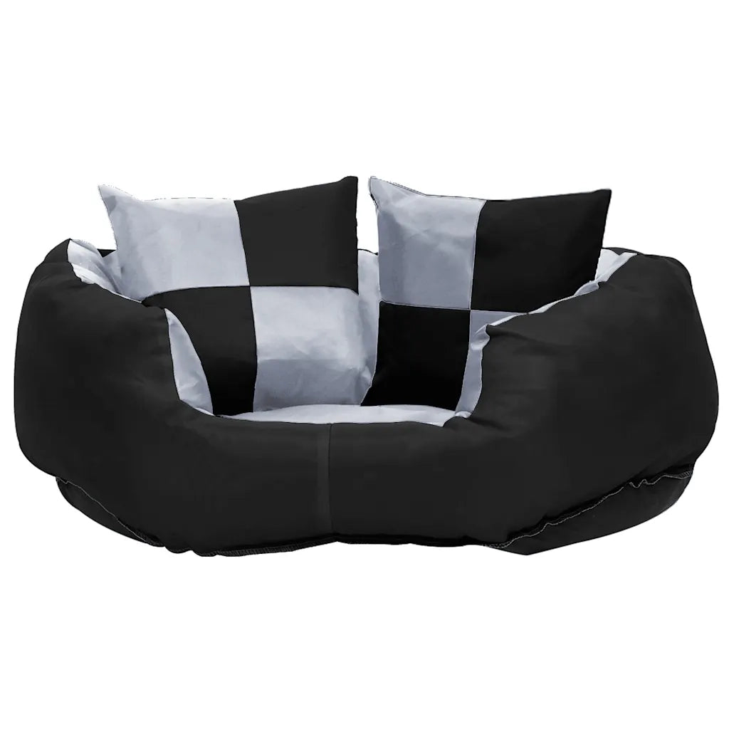 Cuscino per Cani Reversibile e Lavabile Grigio Nero 65x50x20 cm CFW3773697