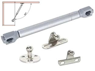 BRACCETTI A GAS PER RIBALTE FORZA 100N IN FERRO- - lunghezza max: mm.248 - 10 pezzi