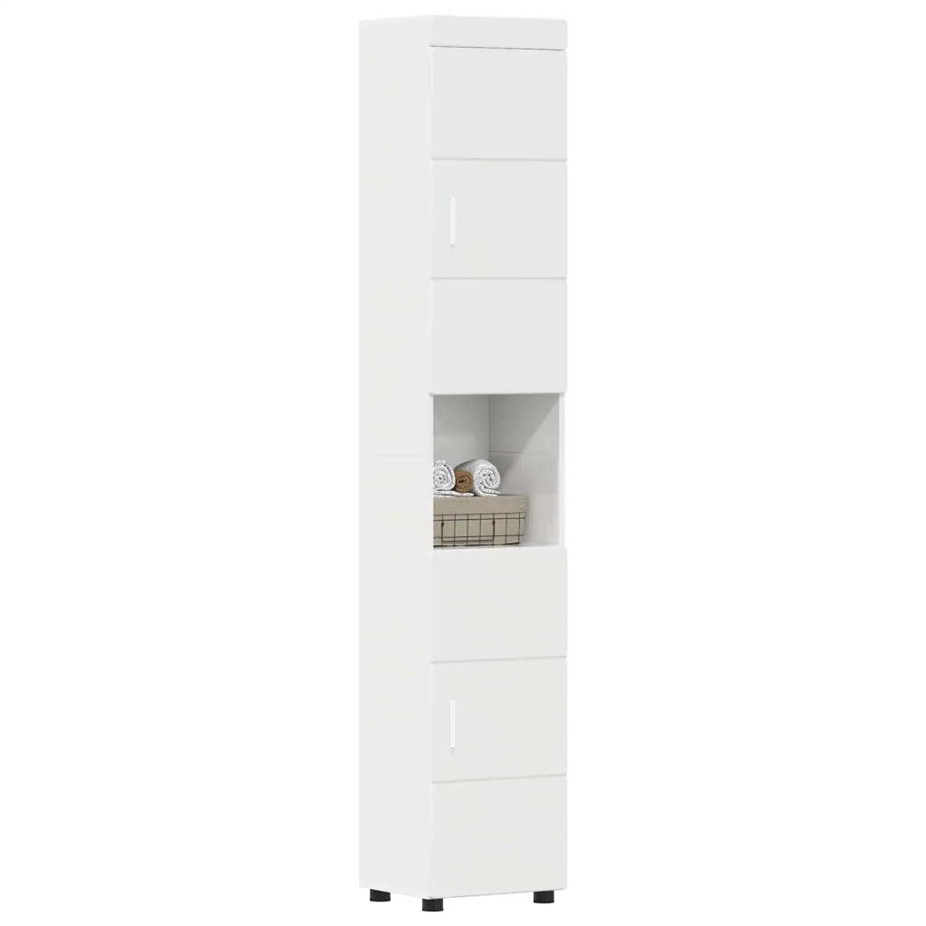 Set di Armadi da Bagno TULUM Bianco Lucido 37 x 31,5 x 203 cm 880355