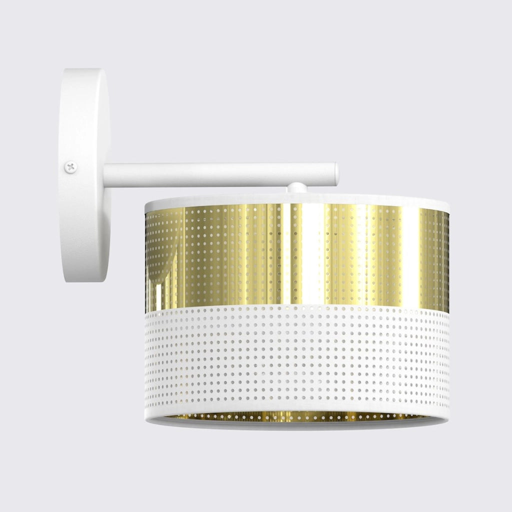 Lampada da parete LUX in acciaio bianco e oro