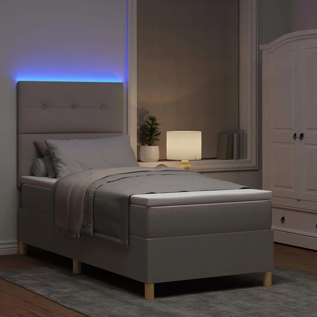 Letto a Sorgente LED con materasso Talpa 100 x 200 cm Tessuto