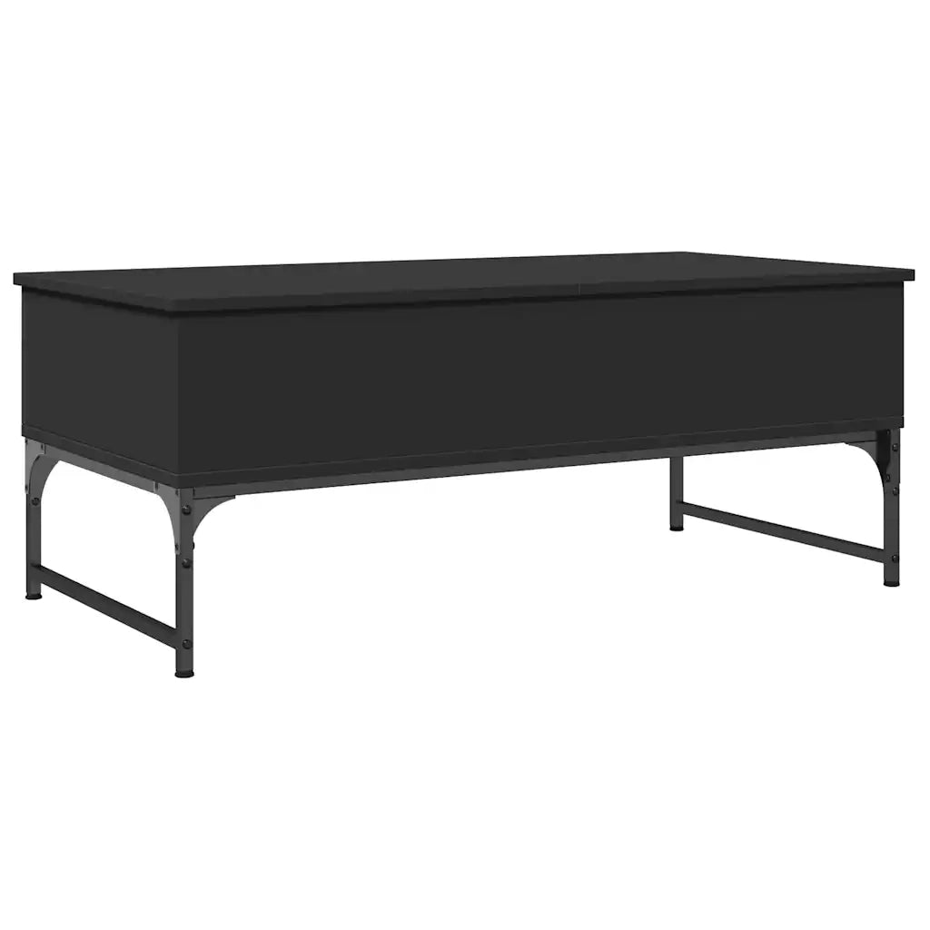 Tavolino Salotto Nero 100x50x40 cm Legno Multistrato e Metallo 845376