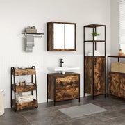 vidaXL Set Mobili da Bagno 2 pz Rovere Fumo in Legno Multistrato