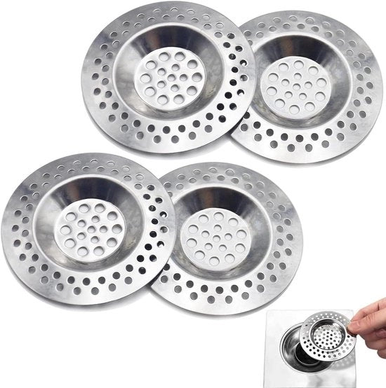 Set di Scarico in Acciaio Inox da 4 a 7 cm Fori - Scarico Universale per Bagno e Cucina