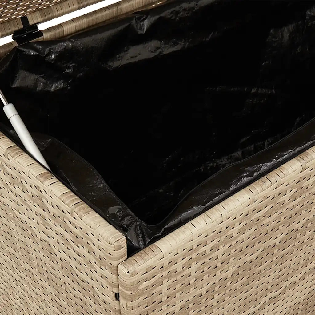 Contenitore da Giardino con Ruote Beige 160x55x75 cm Polyrattan CFW7115606