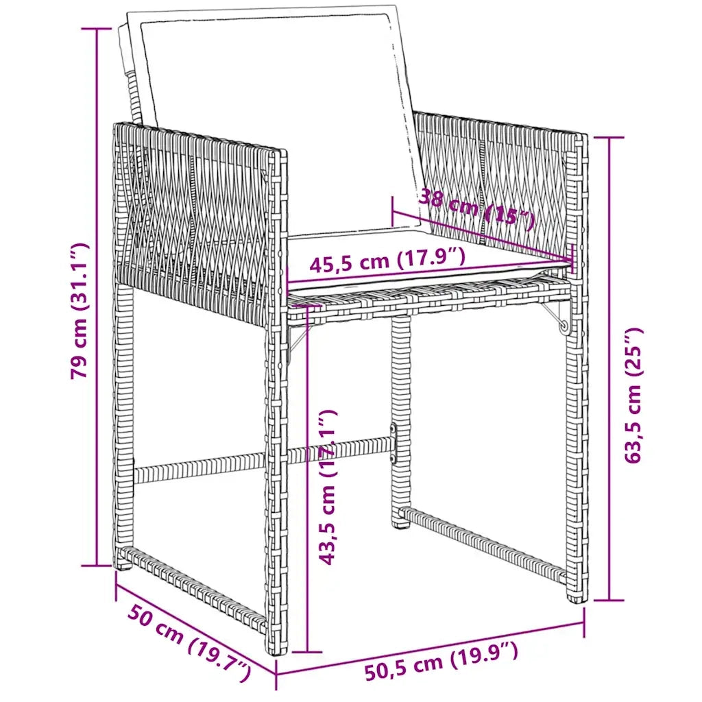 Set Pranzo da Giardino 7 pz con Cuscini Beige Misto Polyrattan 3211452