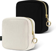 Due tablette portatili igieniche con chiusura a zip per bambine e ragazze - nero e beige - regali per bambine