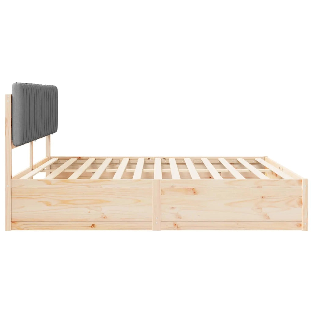 Letto con Testiera Rivestita Grigio chiaro 200 x 200 cm