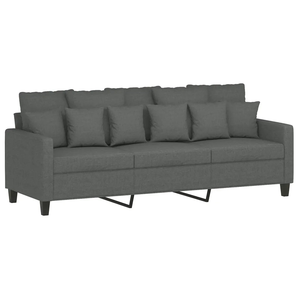 Set di Divani 4 pz con Cuscini Grigio Scuro in Tessuto 3201641