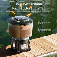 CFF-212 Mangiatoia per pesci ad energia solare, distributore automatico di mangime per laghetti, programmabile, con contenitore da 12 litri per 1-6 somministrazioni al giorno