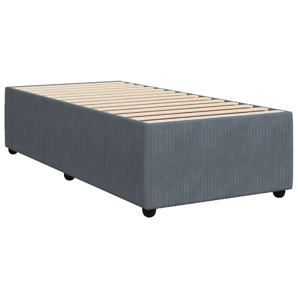 Giroletto senza Materasso Grigio Scuro 90x200 cm Velluto