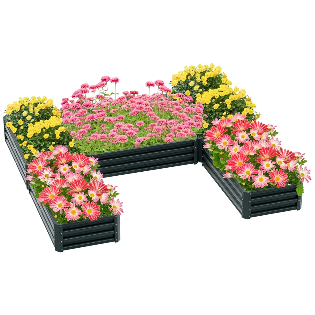Fioriera Quadrata Giardino ¨C Minimal ¨C Acciaio 5 Pezzi Verde