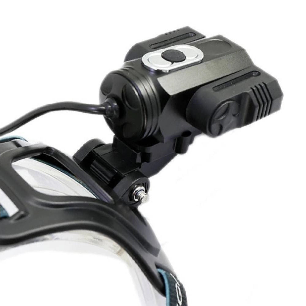 Trade Shop - Torcia Lampada Frontale Led Ricaricabile 3led 5000 Lumen Cree T6 100mt 180° 1825 -
