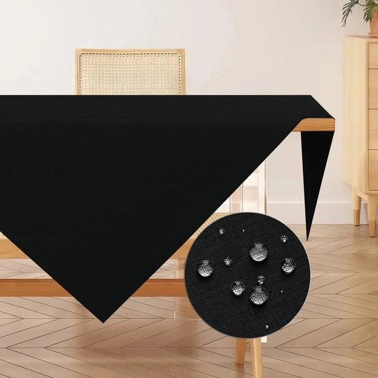 Tavolino Copri Tavolo in Lino, 100x100cm, Copertura Tavolo in Poliestere con Effetto Lotus, Impermeabile, Resistente alle Macchie, Ideale per Soggiorno, Cucina, Terrazza, Giardino