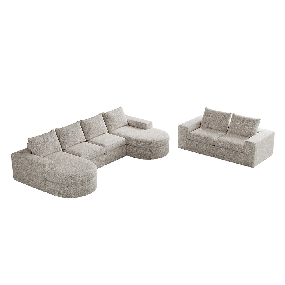 Set 2 pezzi - Xylo - divano chenille modulabile forma L senza struttura