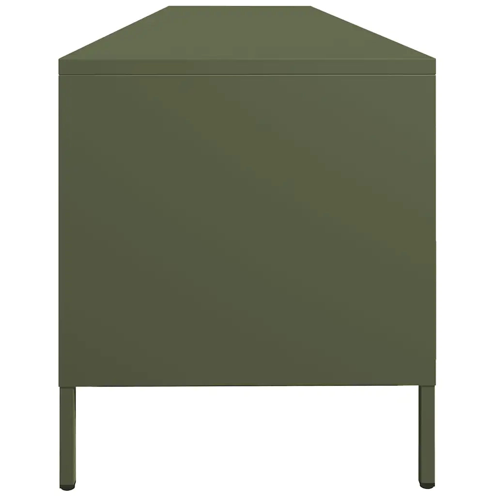 vidaXL Mobile TV Verde Oliva 202x39x43,5 cm Acciaio Laminato a Freddo