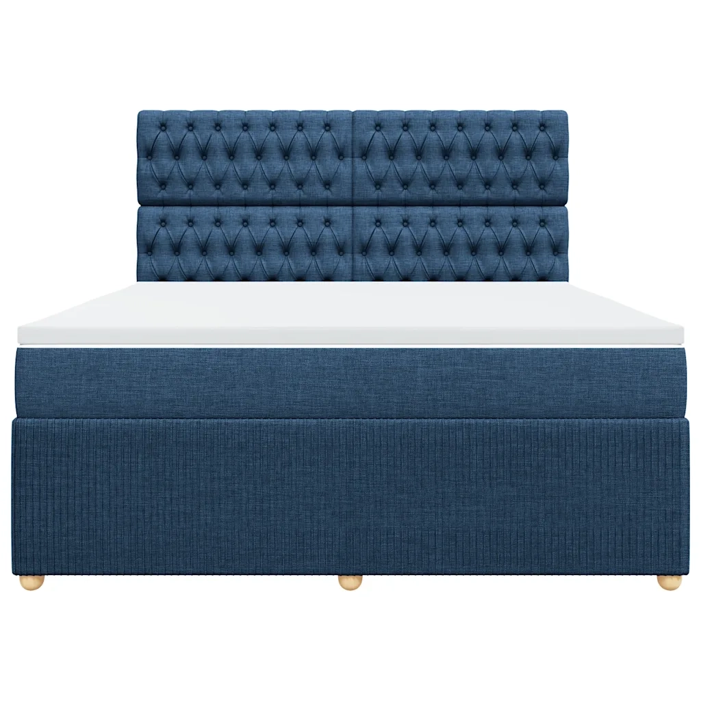 vidaXL Giroletto a Molle con Materasso Blu 180x200 cm in Tessuto