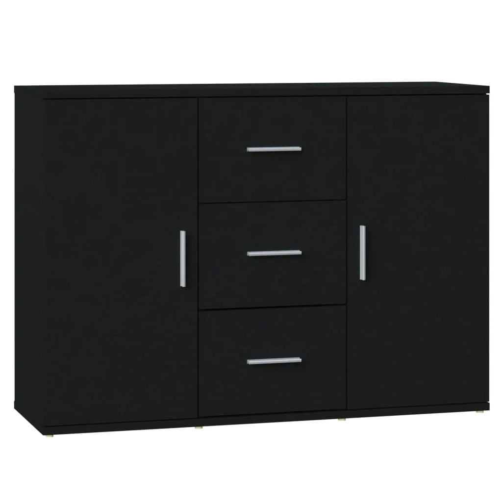 Buffet credenza cassettiera mobiletto mobile contenitore organizer per cucina soggiorno salotto 91 x 29,5 x 65 cm legno ingegnerizzato nero 02_0036154