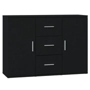 Buffet credenza cassettiera mobiletto mobile contenitore organizer per cucina soggiorno salotto 91 x 29,5 x 65 cm legno ingegnerizzato nero 02_0036154