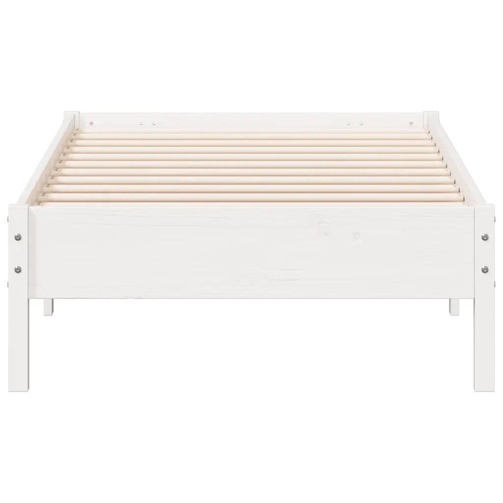 Letto senza Materasso Bianco 90x190 cm in Legno Massello Pino 842727