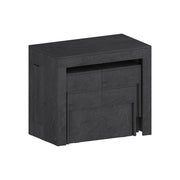 Set tavolo e sedie Auditore, Composizione multiuso, Set con consolle e 2 panche allungabili, 100% Made in Italy, 66x25h45 cm, Ardesia