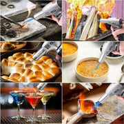 Brander per cucina, adatto a tutti i serbatoi di butano, Fiamma a soffiante regolabile con chiusura di sicurezza per dessert, creme brulee, barbecue (gas butano non incluso)