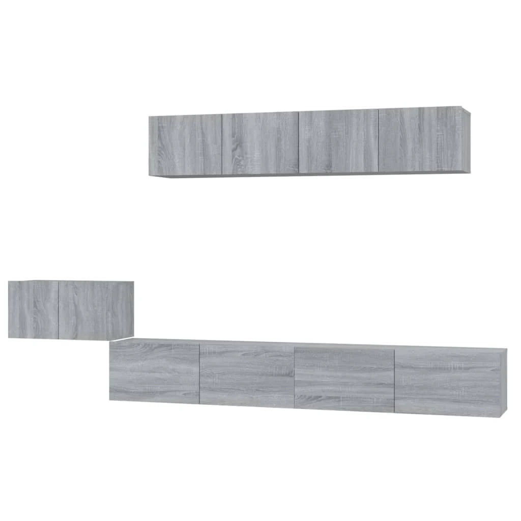 Set di mobili in legno ingegnerizzato Sonoma da 5 pezzi (mobile credenza mobile TV soggiorno camera da letto salotto) - 02_0024989